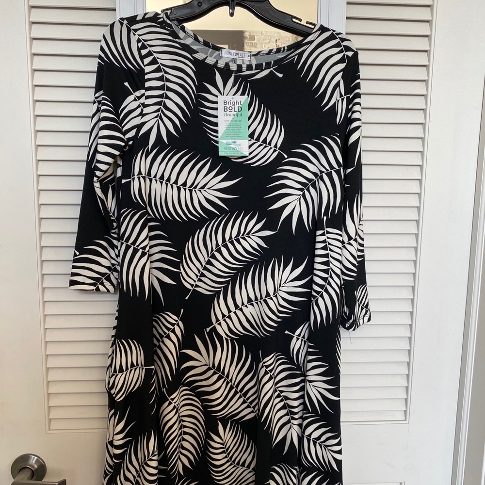 Black and White Palms Dress